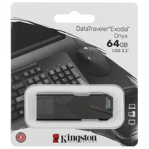 Купить Память USB Flash 64 ГБ Kingston DataTraveler Exodia Onyx [DTXON/64GB]  5409036. Характеристики, отзывы и цены в Донецке