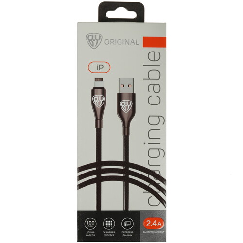 Купить Кабель круглый BY Lightning 8-pin - USB 2.0 Type-A черный 1 м  5482222. Характеристики, отзывы и цены в Донецке