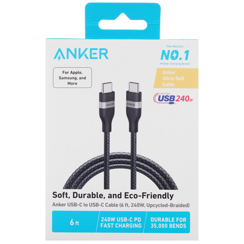 Купить Кабель Anker USB Type-C - USB Type-C черный  5637472. Характеристики, отзывы и цены в Донецке