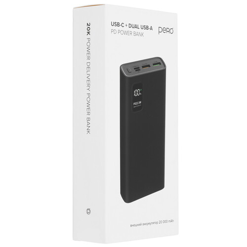 Купить Портативный аккумулятор PERO PB06 черный  5474219. Характеристики, отзывы и цены в Донецке