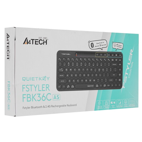 Купить Клавиатура  беспроводная A4Tech Fstyler FBK36C AS  5616287. Характеристики, отзывы и цены в Донецке