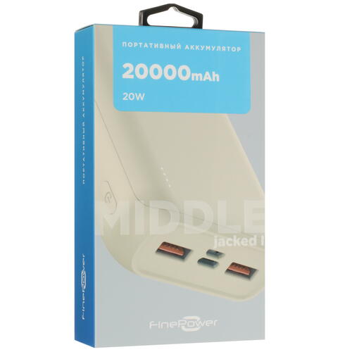 Купить Портативный аккумулятор FinePower Jacked II бежевый  5404384. Характеристики, отзывы и цены в Донецке