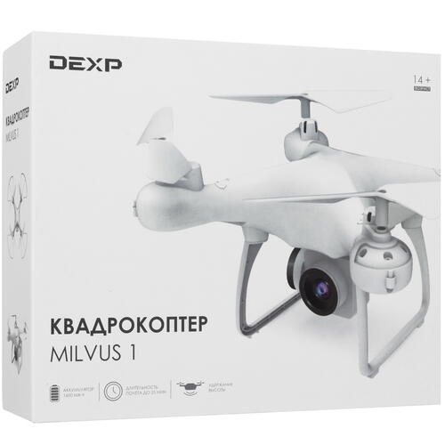 Купить Квадрокоптер DEXP Milvus 1 белый  4759638. Характеристики, отзывы и цены в Донецке