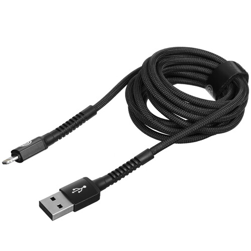 Купить Кабель круглый ВСЕГАЗИН Lightning 8-pin - USB 2.0 Type-A черный 2 м  5482491. Характеристики, отзывы и цены в Донецке