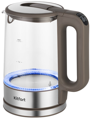 Купить Электрочайник Kitfort КТ-6664 серебристый  9074021. Характеристики, отзывы и цены в Донецке