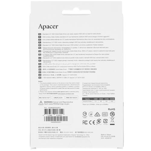 Купить 256 ГБ 2.5" SATA накопитель Apacer PPSS25 [AP256GPPSS25-R]  1698791. Характеристики, отзывы и цены в Донецке