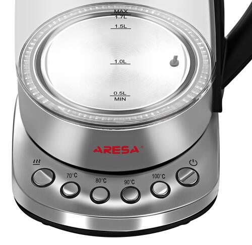 Купить Электрочайник Aresa AR-3460 серебристый  5300805. Характеристики, отзывы и цены в Донецке