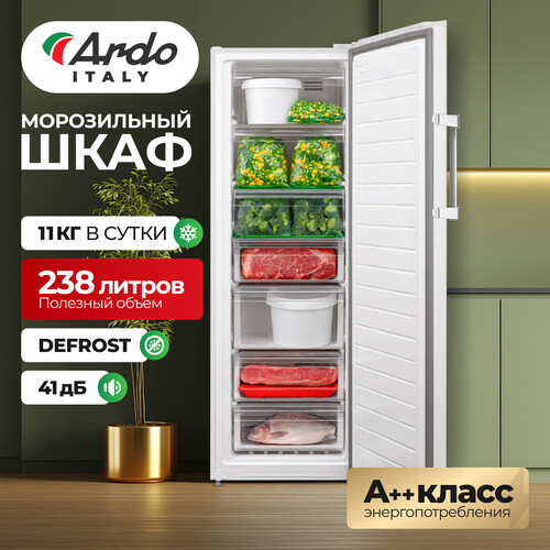 Купить Морозильный шкаф  ARDO FEA260238EW2 белый  9284710. Характеристики, отзывы и цены в Донецке
