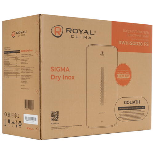 Купить Водонагреватель электрический Royal Clima RWH-SGD30-FS  9986791. Характеристики, отзывы и цены в Донецке