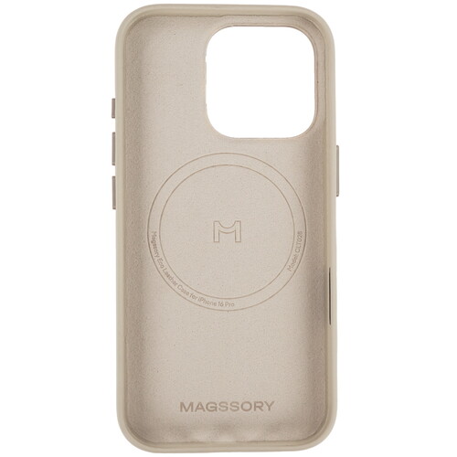 Купить Накладка  Magssory Eco Leather Case для Apple iPhone 16 Pro бежевый  9265559. Характеристики, отзывы и цены в Донецке