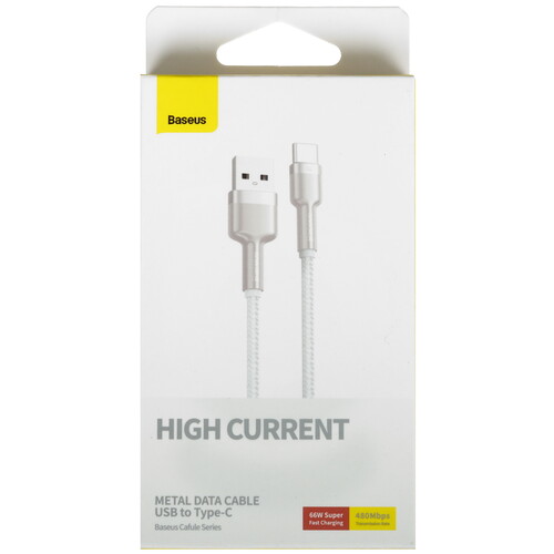 Купить Кабель круглый Baseus USB Type-C - USB 2.0 Type-A белый 1 м  9167140. Характеристики, отзывы и цены в Донецке
