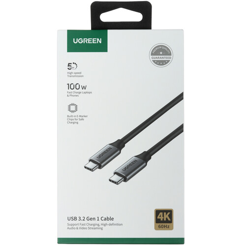 Купить Кабель круглый Ugreen USB Type-C - USB Type-C черный 1.5 м  9983417. Характеристики, отзывы и цены в Донецке