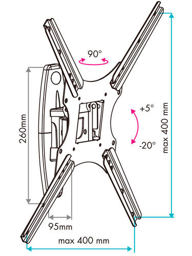 Купить Кронштейн для ТВ VLK TRENTO-14 черный  4827795. Характеристики, отзывы и цены в Донецке