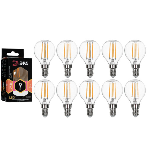 Купить Комплект филаментных ламп ЭРА F-LED P45-9w-827-E14  5615008. Характеристики, отзывы и цены в Донецке
