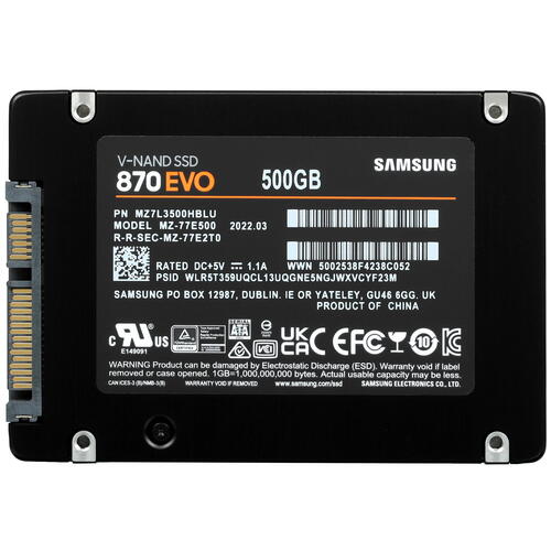Купить 500 ГБ 2.5" SATA накопитель Samsung 870 EVO [MZ-77E500B/EU]  5038011. Характеристики, отзывы и цены в Донецке