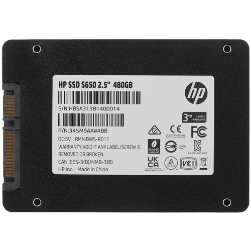 Купить 480 ГБ 2.5" SATA накопитель HP S650  4866344. Характеристики, отзывы и цены в Донецке