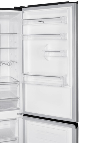 Купить Холодильник с морозильником   Korting KNFC 62980 GN черный  9158066. Характеристики, отзывы и цены в Донецке
