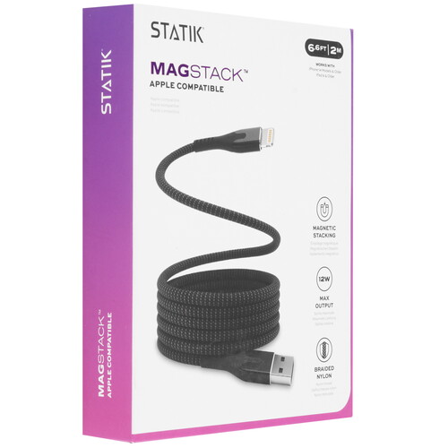 Купить Кабель круглый STATIK Lightning 8-pin - USB 2.0 Type-A черный 2 м  9240647. Характеристики, отзывы и цены в Донецке