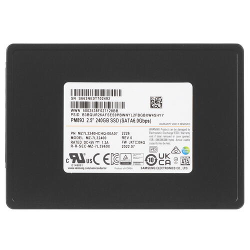 Купить 240 ГБ Серверный SSD накопитель Samsung PM893 [MZ7L3240HCHQ-00A07]  5073122. Характеристики, отзывы и цены в Донецке