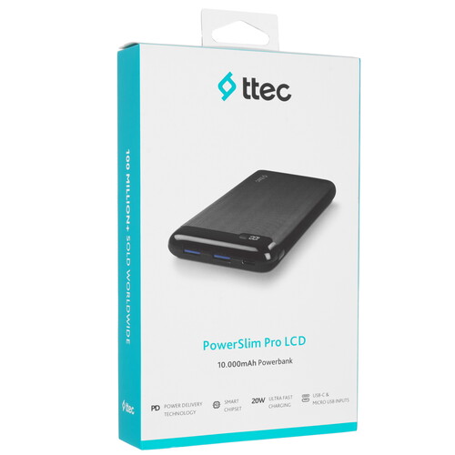 Купить Портативный аккумулятор TTEC PowerSlim LCD черный  9140701. Характеристики, отзывы и цены в Донецке