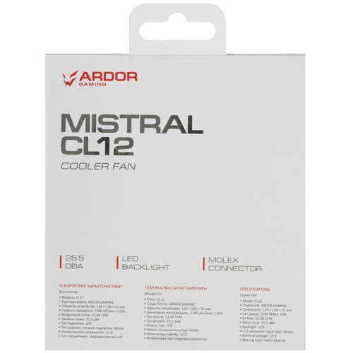 Купить Вентилятор ARDOR GAMING Mistral CL12  белый  5431848. Характеристики, отзывы и цены в Донецке