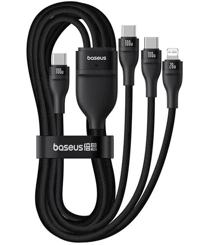 Купить Кабель круглый Baseus Lightning 8-pin, USB Type-C x2 - USB Type-C черный 1.5 м  5627806. Характеристики, отзывы и цены в Донецке