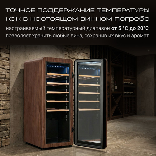 Купить Винный шкаф TESLER CWC-248 CARAMEL WOOD коричневый  9390128. Характеристики, отзывы и цены в Донецке