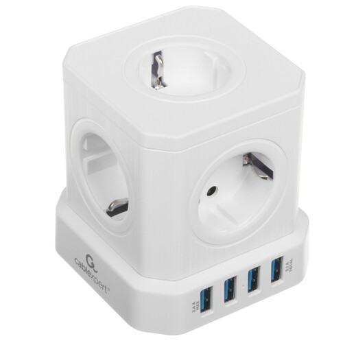 Купить Сетевой фильтр Cablexpert TWR-5-U4-W-2 белый  9154795. Характеристики, отзывы и цены в Донецке