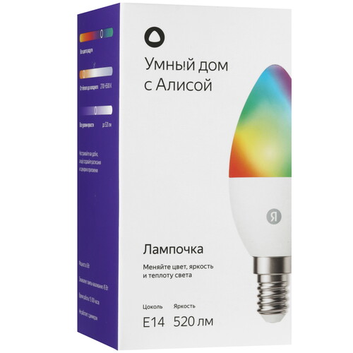 Купить Умная светодиодная лампа Яндекс YNDX-00557 RGB  5603529. Характеристики, отзывы и цены в Донецке