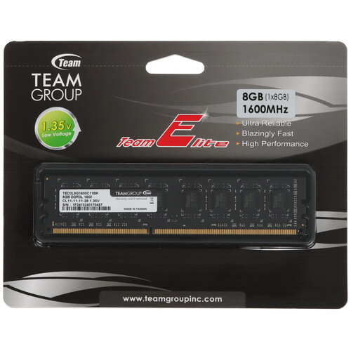 Купить Оперативная память Team Group ELITE [TED3L8G1600C1101] 8 ГБ  9914591. Характеристики, отзывы и цены в Донецке