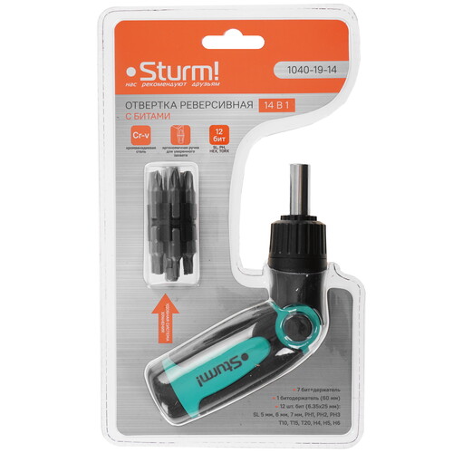 Купить Отвертка с насадками/битами Sturm! 1040-19-14  9060522. Характеристики, отзывы и цены в Донецке