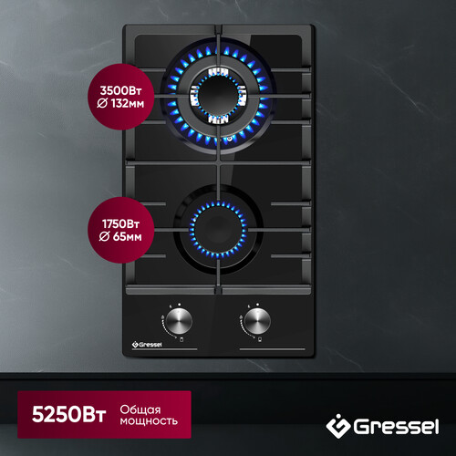 Купить Газовая варочная поверхность Gressel RU30H20S77001  9256883. Характеристики, отзывы и цены в Донецке