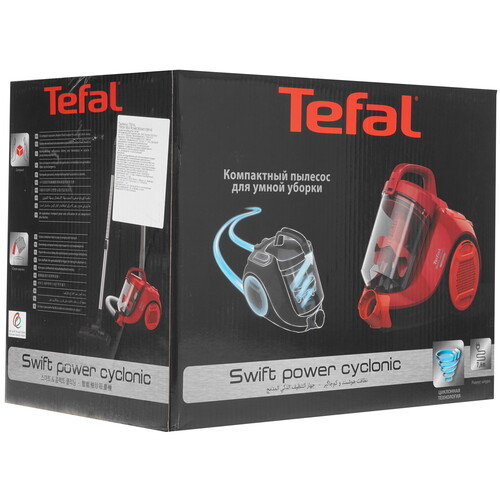 Купить Пылесос Tefal Swift Power Cyclonic TW2913EA красный  8199289. Характеристики, отзывы и цены в Донецке