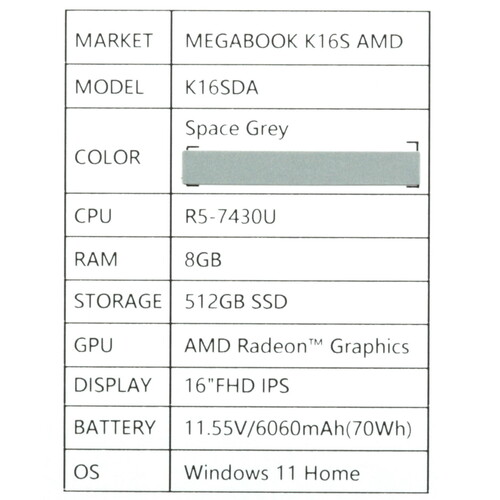 Купить 16" Ноутбук Tecno Megabook K16S серый  5618695. Характеристики, отзывы и цены в Донецке