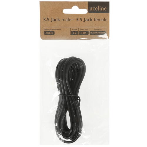 Купить Кабель   Aceline 3.5 mm jack - 3.5 mm jack черный  1380488. Характеристики, отзывы и цены в Донецке