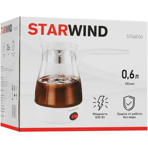 Купить Электрическая турка Starwind STG6050 белый  5301650. Характеристики, отзывы и цены в Донецке