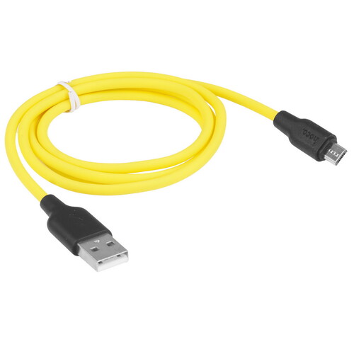 Купить Кабель круглый Hoco micro USB - USB 2.0 Type-A желтый 1 м  9244459. Характеристики, отзывы и цены в Донецке