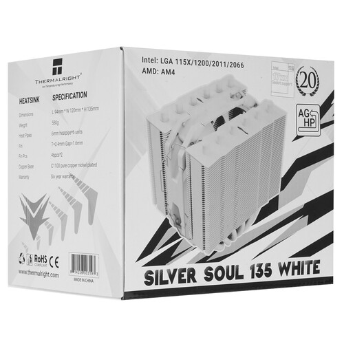 Купить Кулер для процессора Thermalright Silver Soul 135 White  5421913. Характеристики, отзывы и цены в Донецке