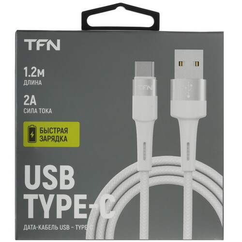 Купить Кабель круглый TFN USB Type-C - USB 2.0 Type-A белый 1.2 м  9282232. Характеристики, отзывы и цены в Донецке