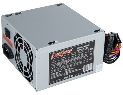 Купить Блок питания ExeGate CP450 [EX172785RUS-S] серый  8187840. Характеристики, отзывы и цены в Донецке