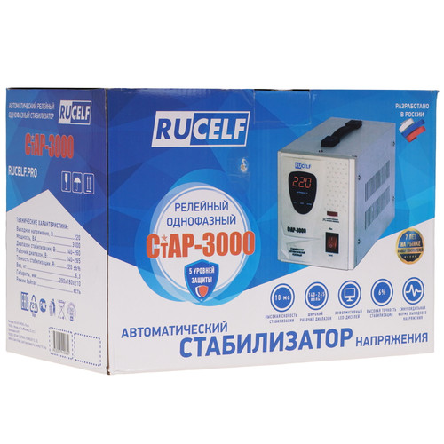 Купить Стабилизатор напряжения RUCELF СтАР-3000  1025947. Характеристики, отзывы и цены в Донецке