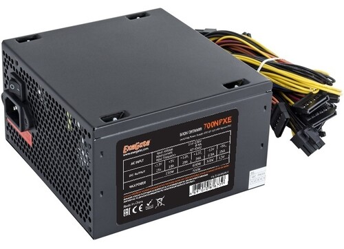 Купить Блок питания ExeGate 700NPXE [EX220360RUS] черный  8188011. Характеристики, отзывы и цены в Донецке