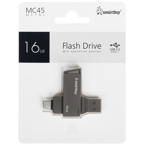Купить Память OTG USB Flash 16 ГБ Smartbuy MC45 [SB16GBMC45]  5637539. Характеристики, отзывы и цены в Донецке