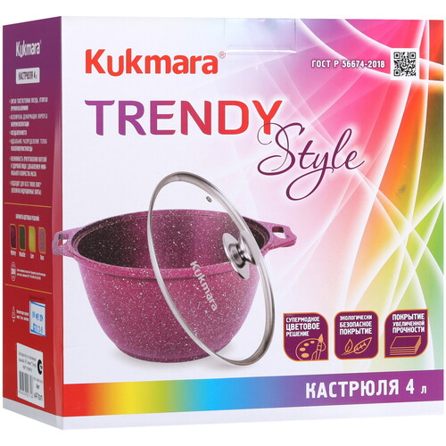 Купить Кастрюля Kukmara Trendy style к41tsm 4 л 240 см красный  5447385. Характеристики, отзывы и цены в Донецке