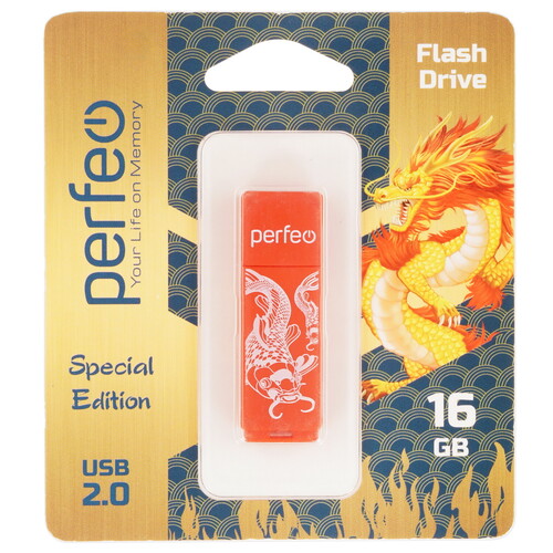 Купить Память USB Flash 16 ГБ Perfeo C04 Red Koi Fish [PF-C04RKF016]  9209176. Характеристики, отзывы и цены в Донецке