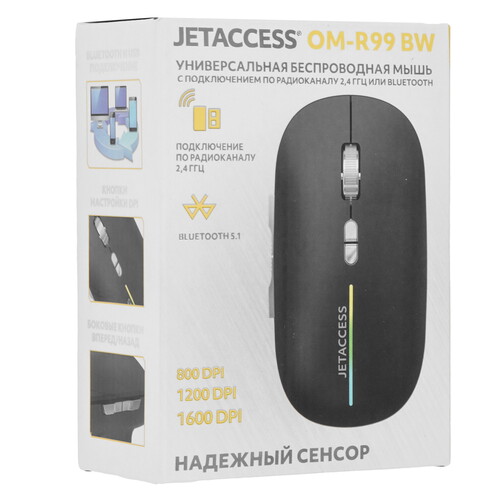 Купить Мышь беспроводная JETACCESS OM-R99 BW  черный  9314155. Характеристики, отзывы и цены в Донецке