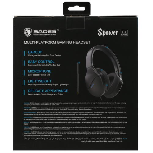 Купить Проводные наушники Sades SA-725 Spower черный 2023  5405254. Характеристики, отзывы и цены в Донецке