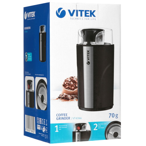 Купить Кофемолка электрическая Vitek VT-8366 (MC) черный  9079358. Характеристики, отзывы и цены в Донецке