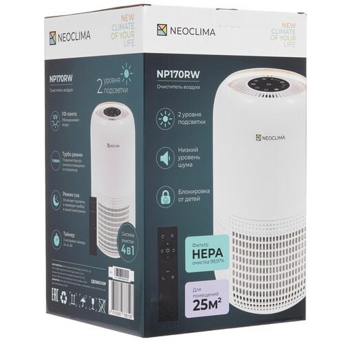 Купить Очиститель воздуха Neoclima NP170RW белый  9271500. Характеристики, отзывы и цены в Донецке