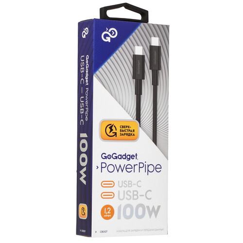 Купить Кабель круглый GoGadget USB Type-C - USB Type-C черный 1.2 м  9206830. Характеристики, отзывы и цены в Донецке